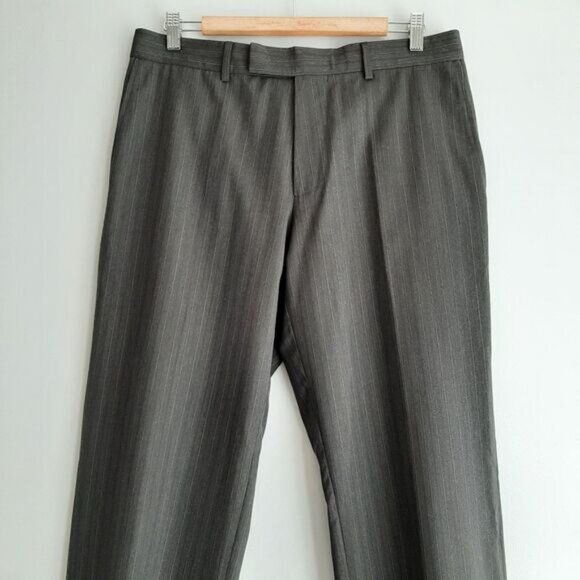 BOSS Hugo Boss Pasolini Movie 100% Wool Pin Stripe Formal Trousers Men's Sz 40 R - Picture 3 of 10